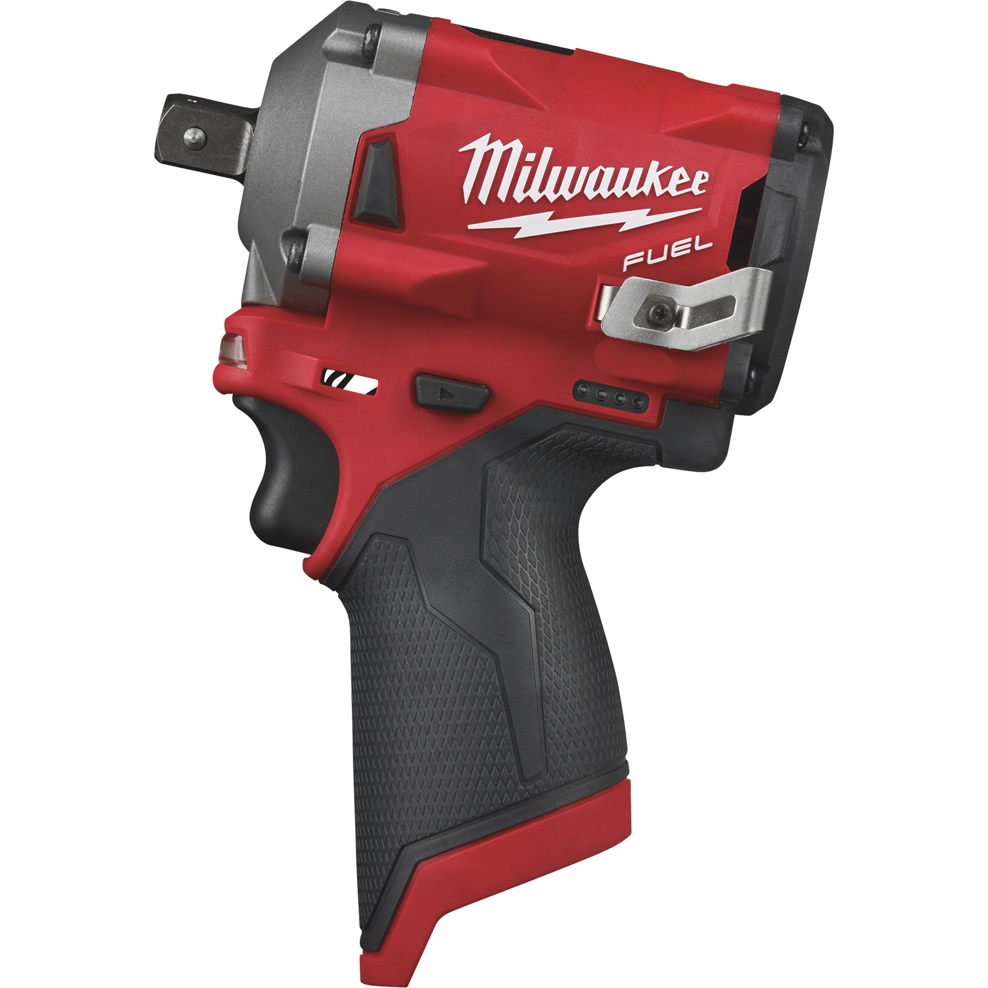Milwaukee M12 FUEL Stubby Impact Wrench With Pin Detent, 1/2in. Drive, 250 Ft./Lbs. Torque, Tool Only, Model# 2555P-20
